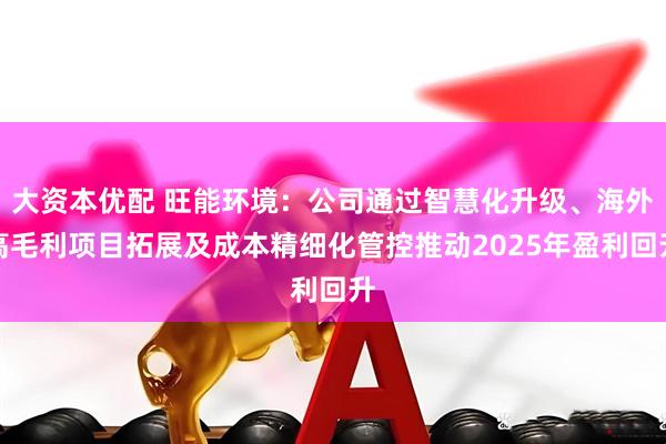 大资本优配 旺能环境：公司通过智慧化升级、海外高毛利项目拓展及成本精细化管控推动2025年盈利回升