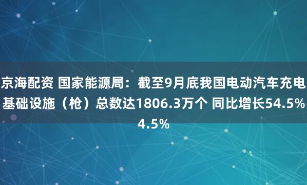 京海配资 国家能源局:截至9月底我国电动汽车充电基础设施(枪)总数达1806.3万个 同比增长54.5%